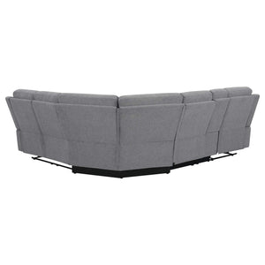 Sofá seccional reclinable tapizado David color humo