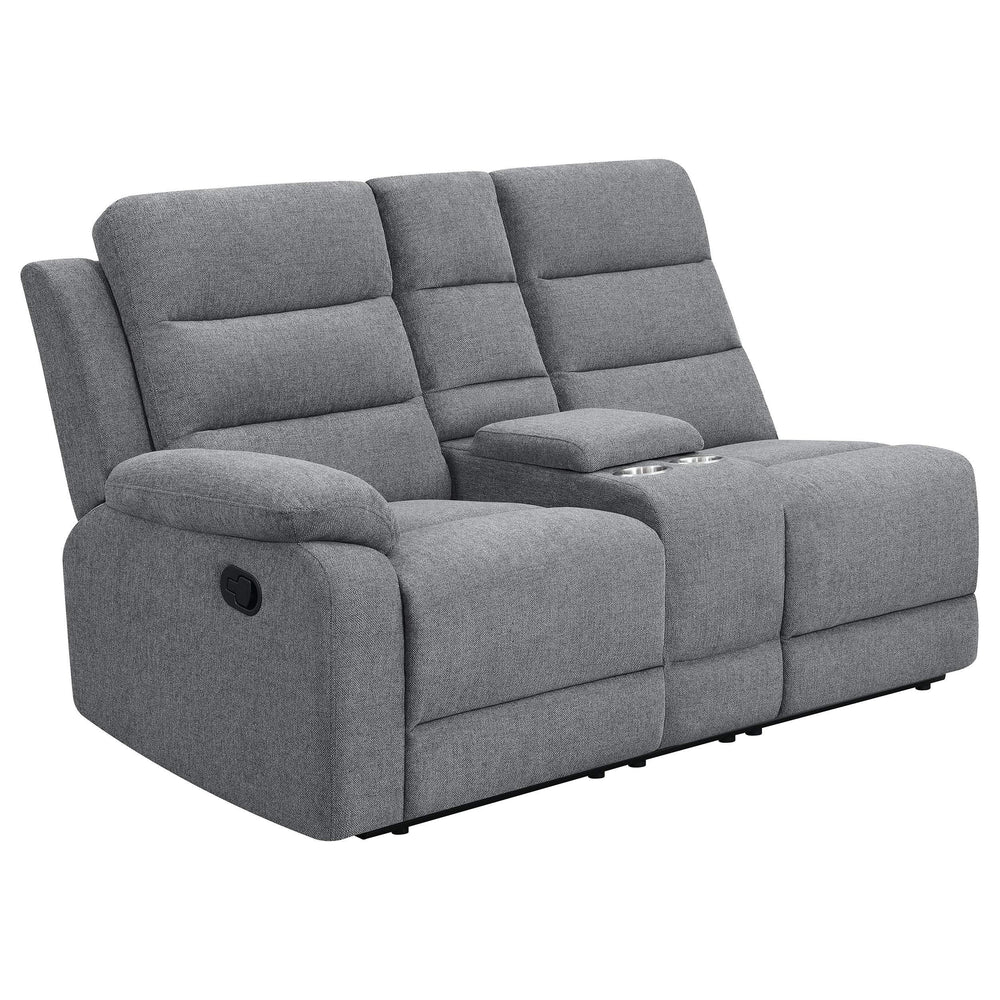 Sofá seccional reclinable tapizado David color humo