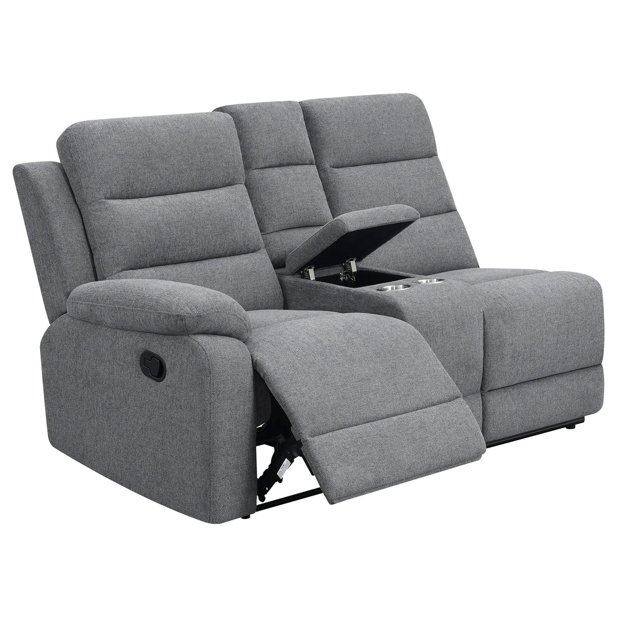 Sofá seccional reclinable tapizado David color humo