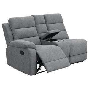 Sofá seccional reclinable tapizado David color humo