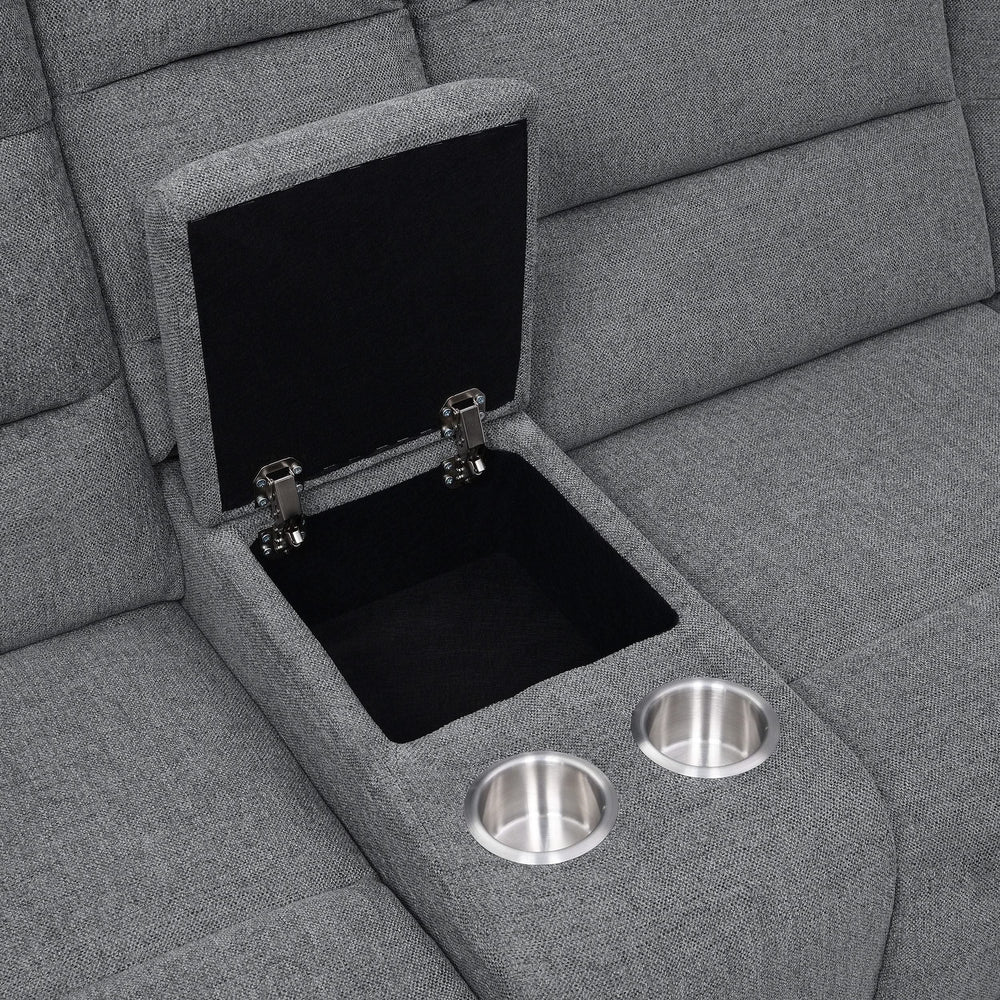Sofá seccional reclinable tapizado David color humo