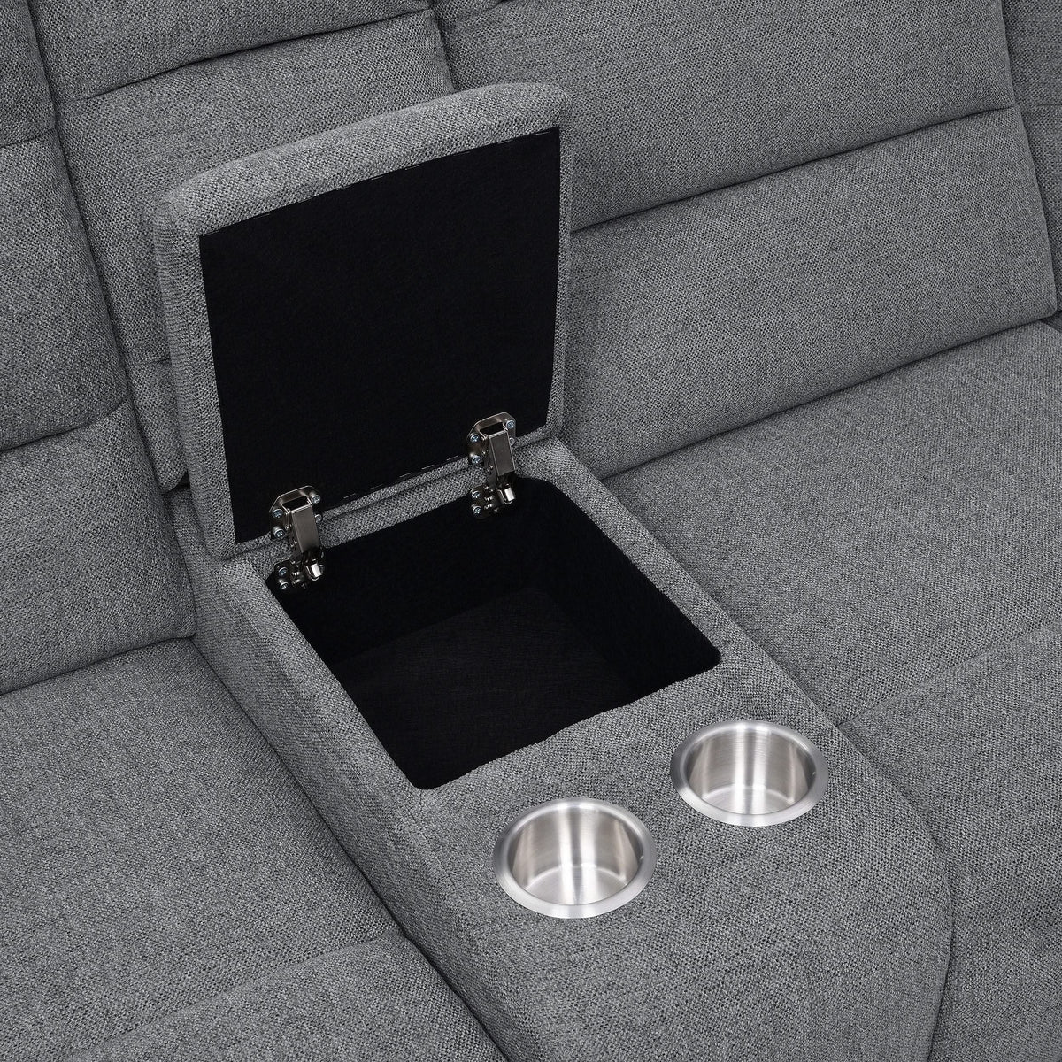 Sofá seccional reclinable tapizado David color humo