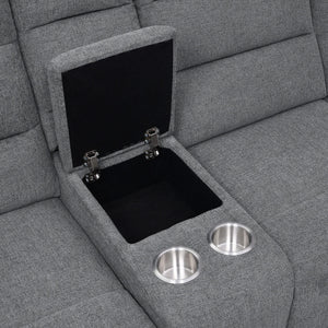 Sofá seccional reclinable tapizado David color humo