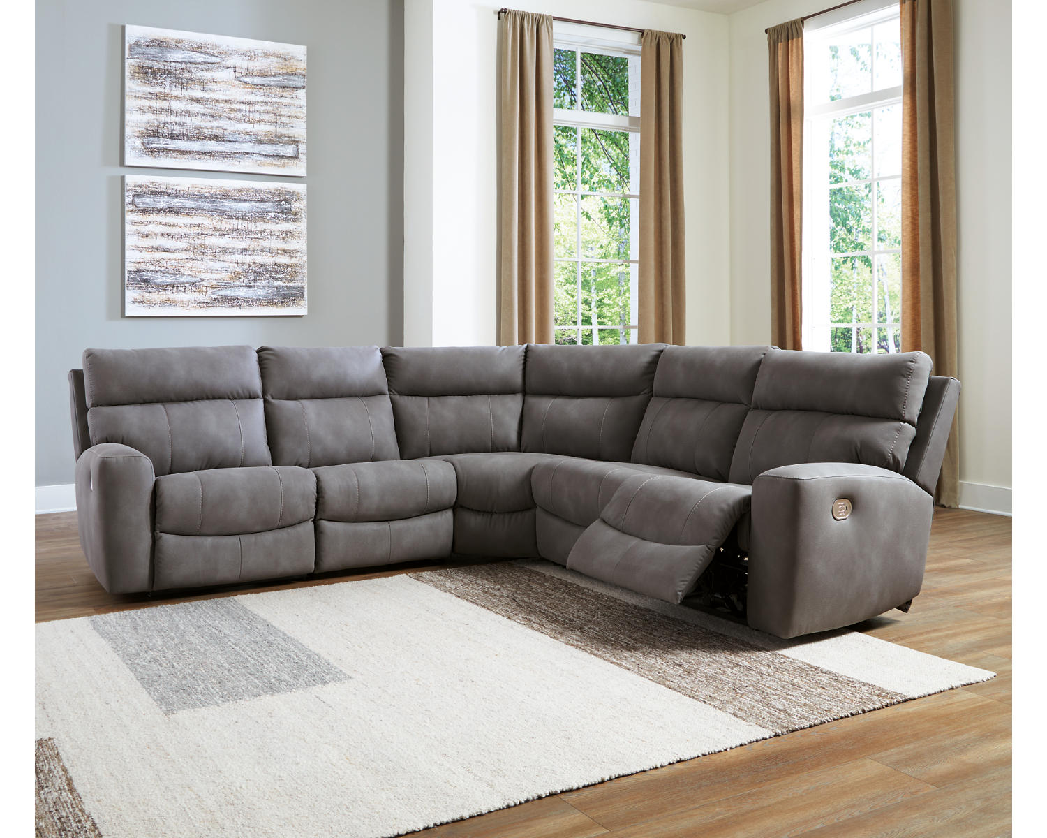 Next-Gen DuraPella 5-Piece Power Reclining Sectional