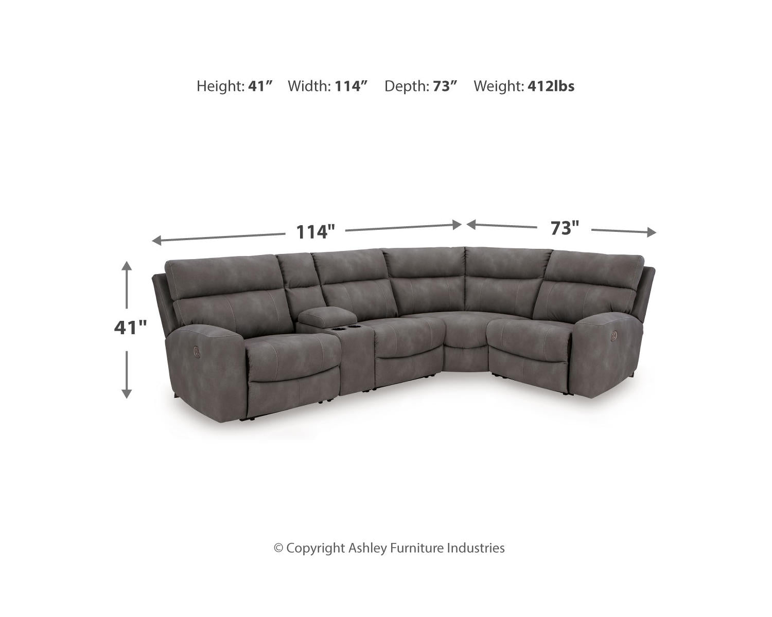 Next-Gen DuraPella 5-Piece Power Reclining Sectional