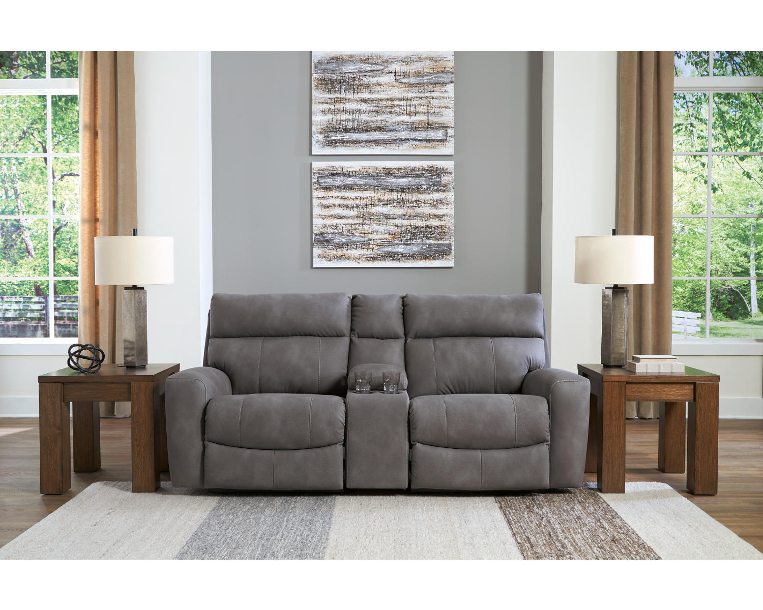 Next-Gen DuraPella 3-Piece Power Reclining Sectional Loveseat with Console