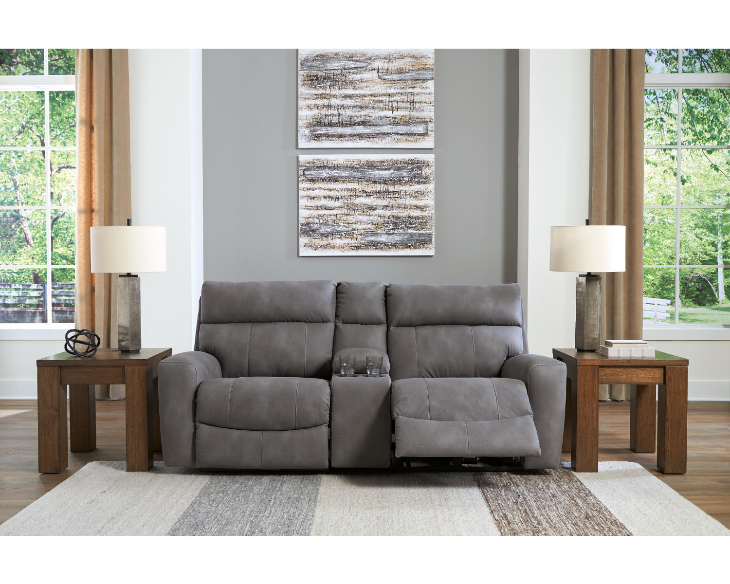Next-Gen DuraPella 3-Piece Power Reclining Sectional Loveseat with Console