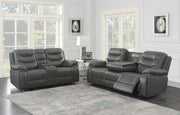 Flamenco 2-piece Upholstered Power Sofa Set Charcoal