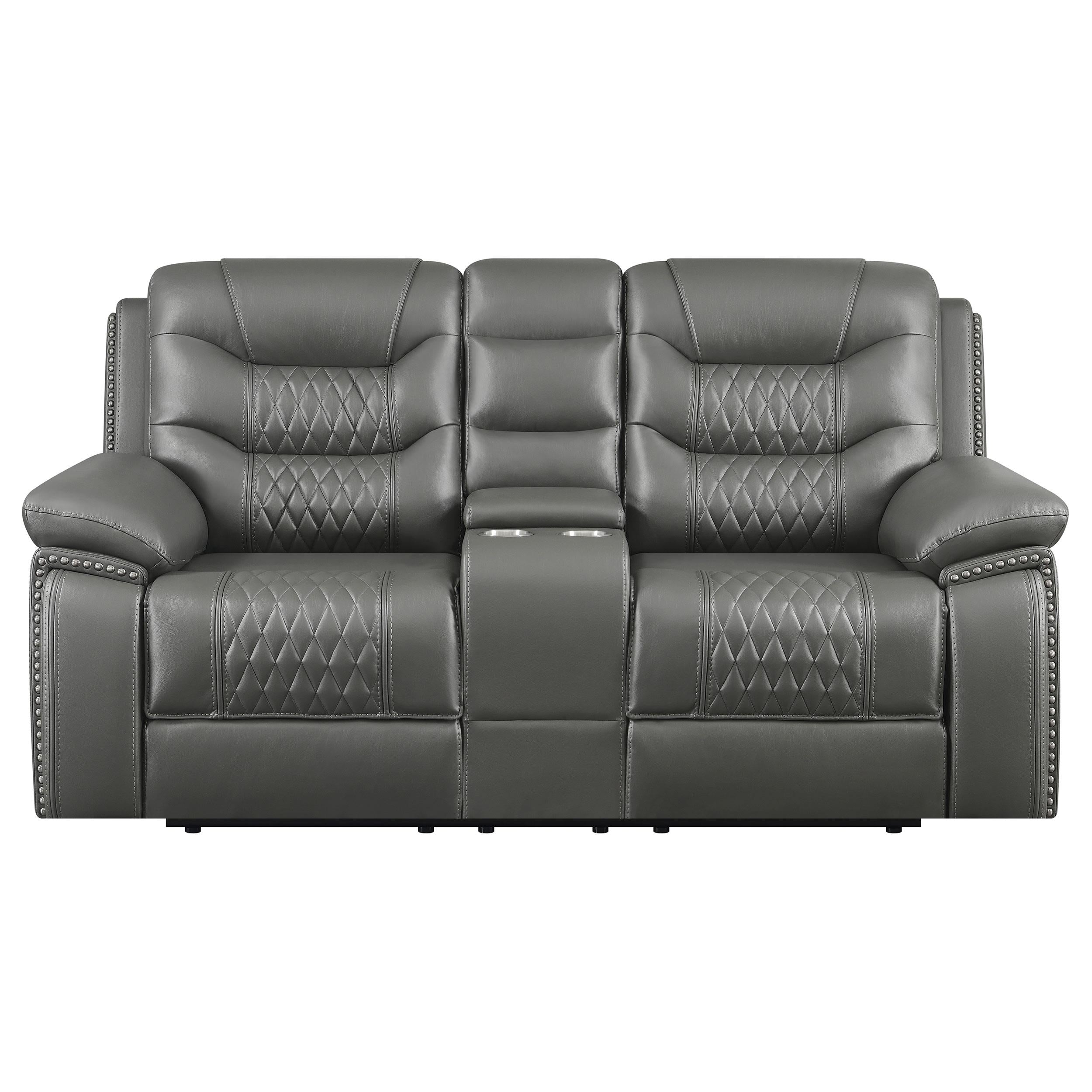 Flamenco 2-piece Upholstered Power Sofa Set Charcoal