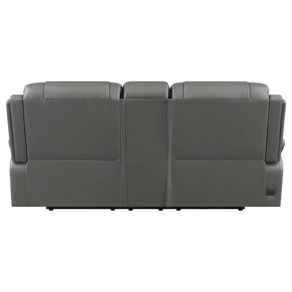 Conjunto de sofá eléctrico tapizado Flamenco de 2 piezas en color carbón