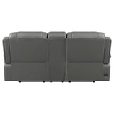 Conjunto de sofá eléctrico tapizado Flamenco de 2 piezas en color carbón