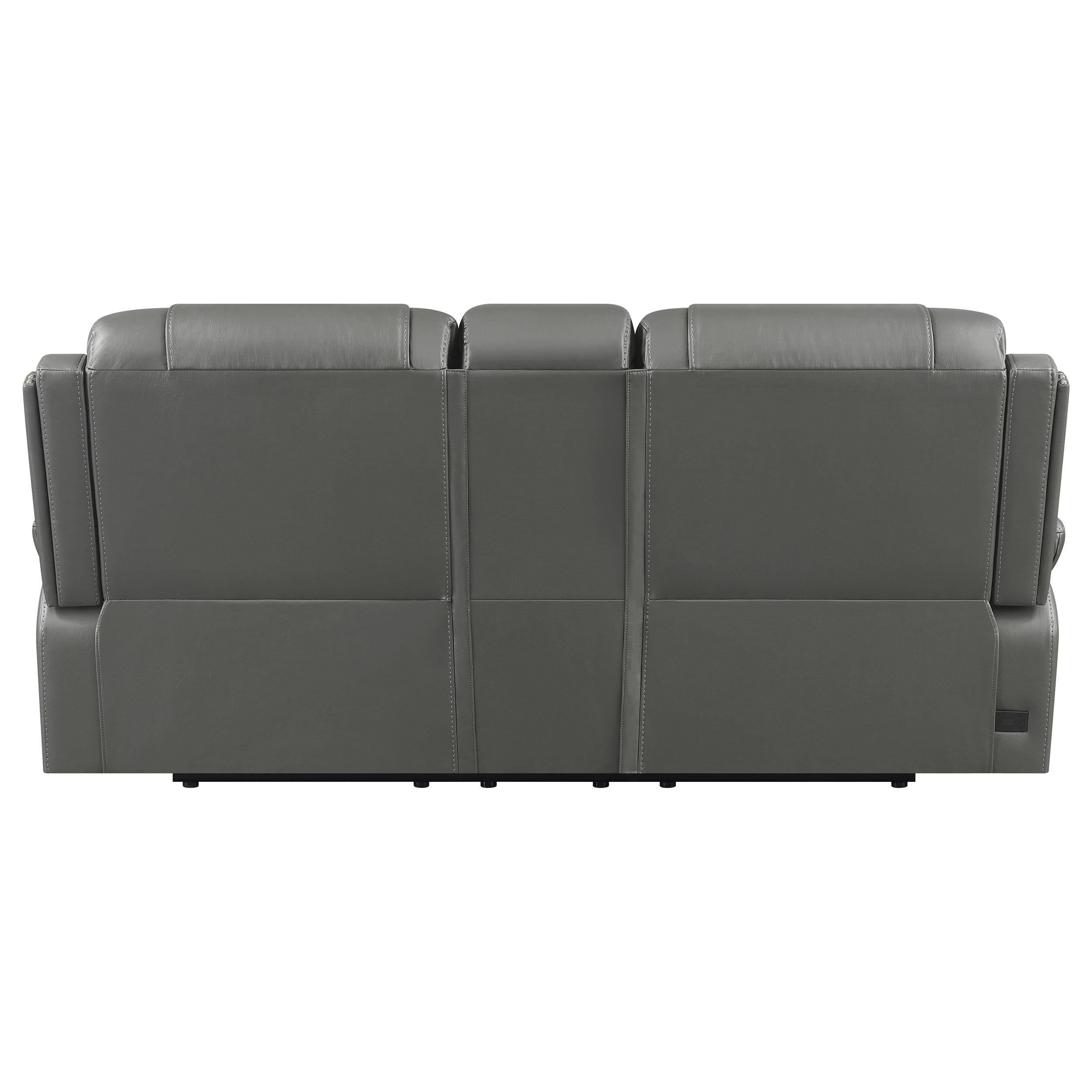 Flamenco 2-piece Upholstered Power Sofa Set Charcoal