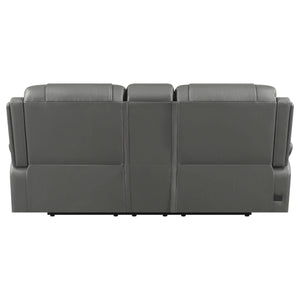 Conjunto de sofá eléctrico tapizado Flamenco de 2 piezas en color carbón