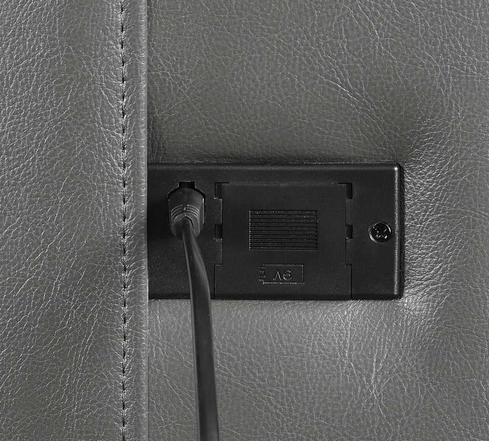 Conjunto de sofá eléctrico tapizado Flamenco de 2 piezas en color carbón