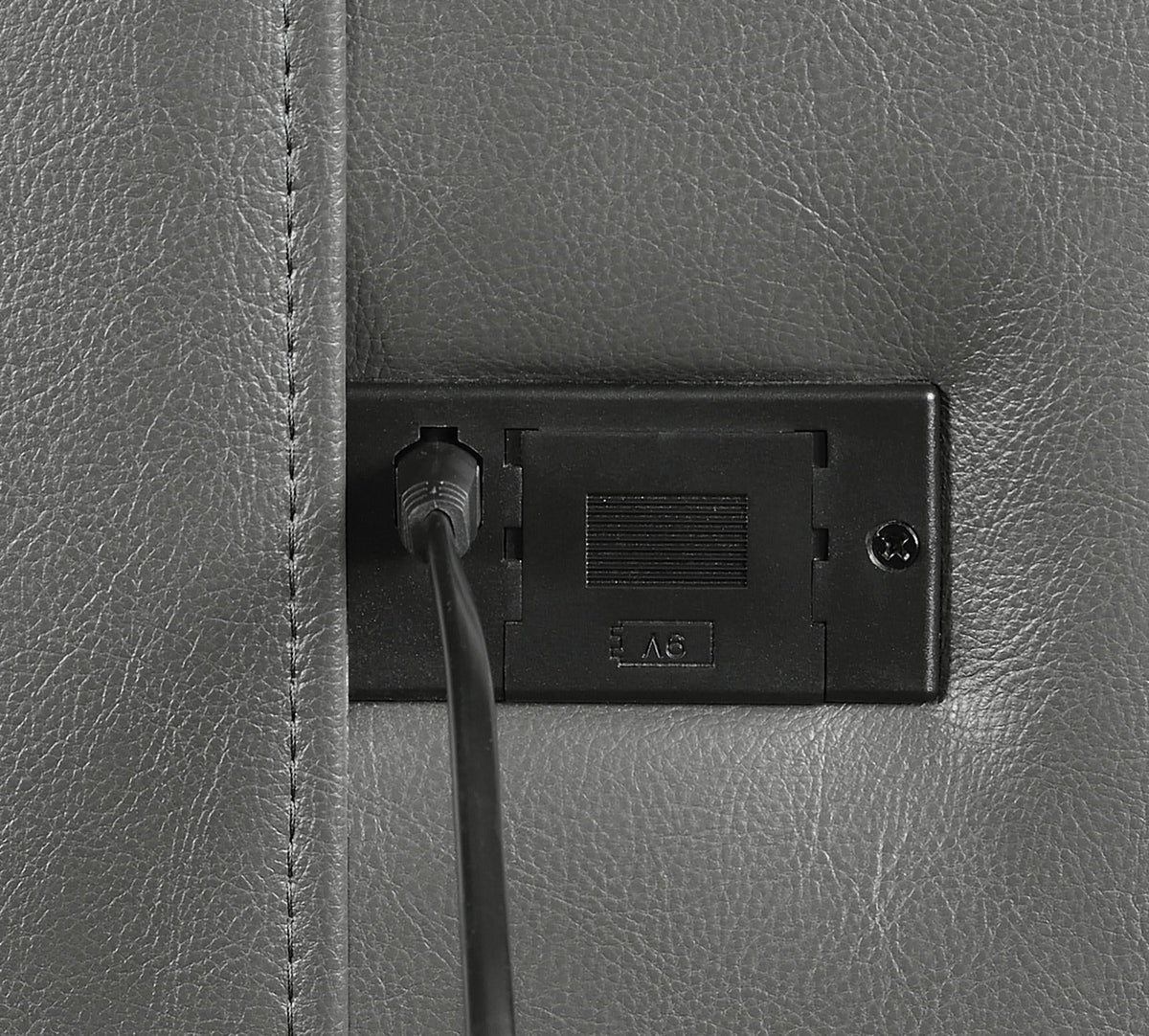 Conjunto de sofá eléctrico tapizado Flamenco de 2 piezas en color carbón
