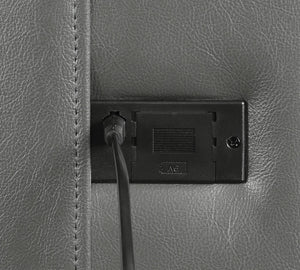 Conjunto de sofá eléctrico tapizado Flamenco de 2 piezas en color carbón