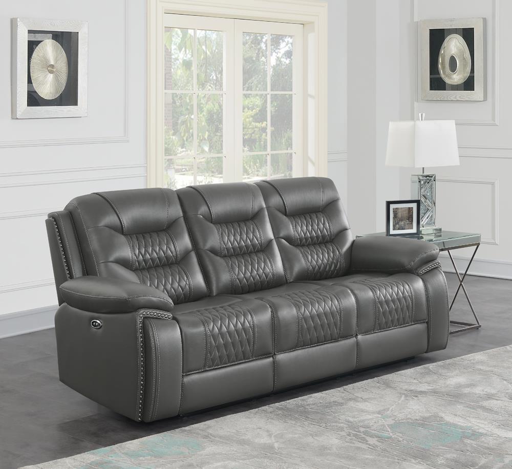 Flamenco Upholstered Power Reclining Sofa Charcoal