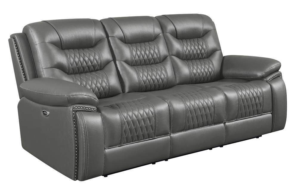 Flamenco Upholstered Power Reclining Sofa Charcoal