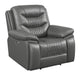Sillón reclinable eléctrico con brazos acolchados y tapizado Flamenco en color carbón