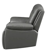 Sillón reclinable eléctrico con brazos acolchados y tapizado Flamenco en color carbón