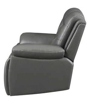 Sillón reclinable eléctrico con brazos acolchados y tapizado Flamenco en color carbón