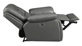 Sillón reclinable eléctrico con brazos acolchados y tapizado Flamenco en color carbón