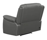 Sillón reclinable eléctrico con brazos acolchados y tapizado Flamenco en color carbón