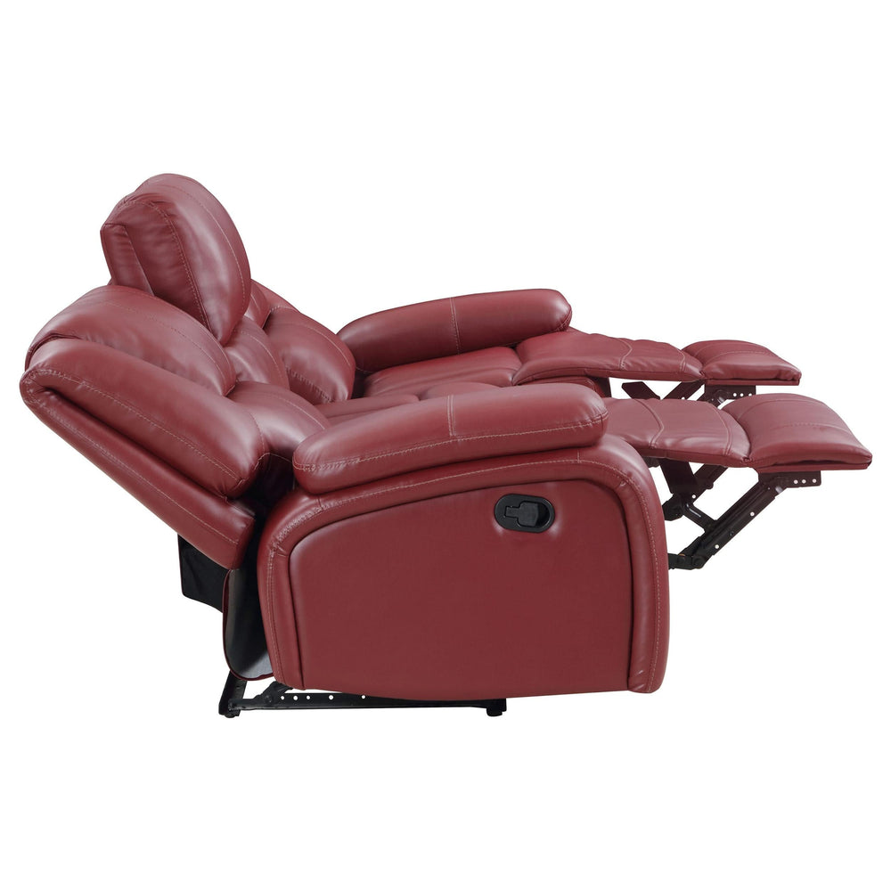 Conjunto de sofá reclinable tapizado Camila de 2 piezas en color rojo