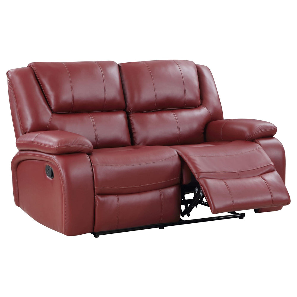 Conjunto de sofá reclinable tapizado Camila de 2 piezas en color rojo