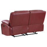 Conjunto de sofá reclinable tapizado Camila de 2 piezas en color rojo