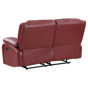 Conjunto de sofá reclinable tapizado Camila de 2 piezas en color rojo