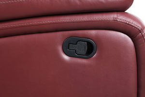 Conjunto de sofá reclinable tapizado Camila de 2 piezas en color rojo