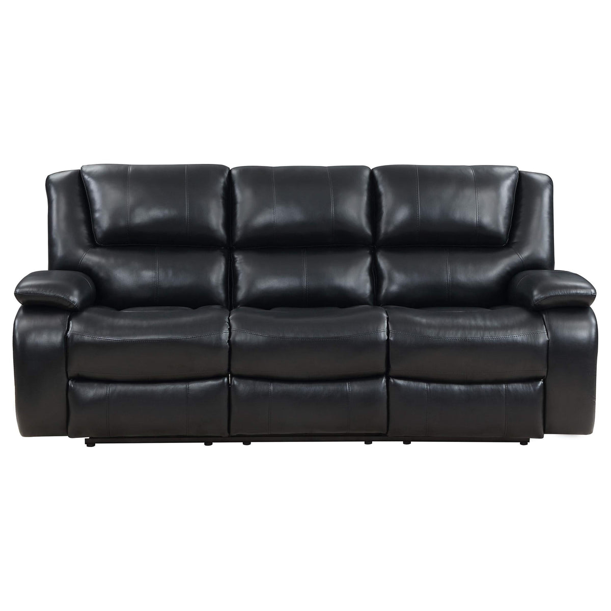 Conjunto de sofá reclinable con movimiento tapizado Camila de 2 piezas, color negro