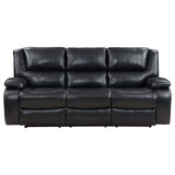 Conjunto de sofá reclinable con movimiento tapizado Camila de 2 piezas, color negro