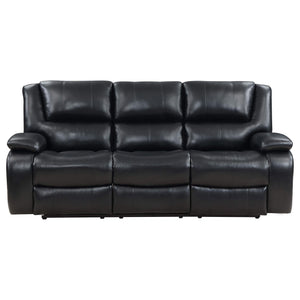 Conjunto de sofá reclinable con movimiento tapizado Camila de 2 piezas, color negro