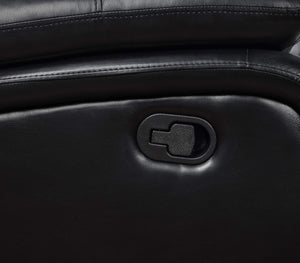 Conjunto de sofá reclinable con movimiento tapizado Camila de 2 piezas, color negro
