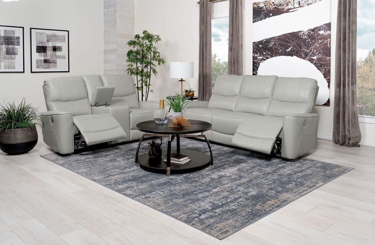 Conjunto de sofá reclinable eléctrico de 2 piezas Greenfield gris paloma
