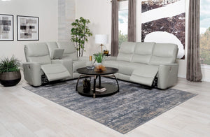 Conjunto de sofá reclinable eléctrico de 2 piezas Greenfield gris paloma