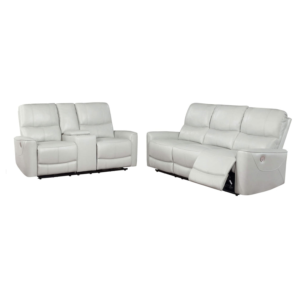 Conjunto de sofá reclinable eléctrico de 2 piezas Greenfield gris paloma