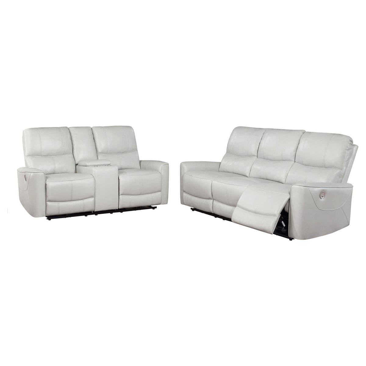 Conjunto de sofá reclinable eléctrico de 2 piezas Greenfield gris paloma
