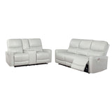 Conjunto de sofá reclinable eléctrico de 2 piezas Greenfield gris paloma