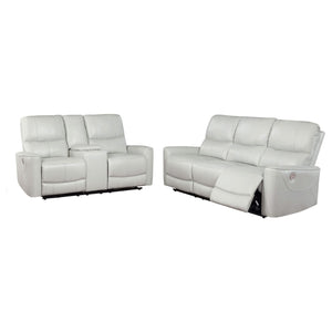 Conjunto de sofá reclinable eléctrico de 2 piezas Greenfield gris paloma