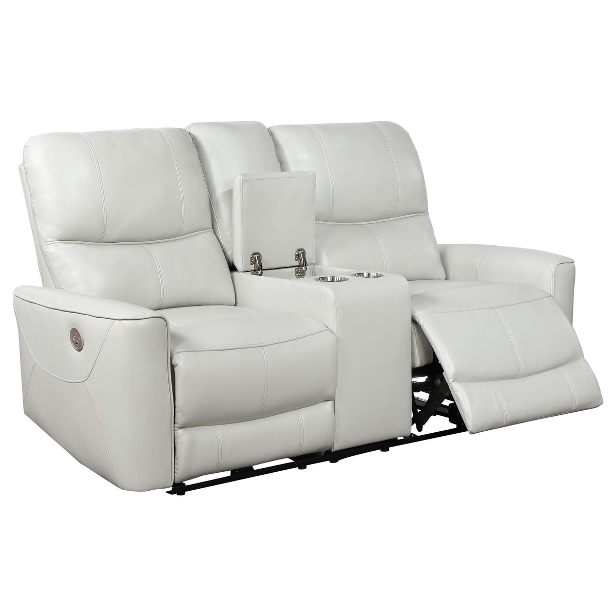 Conjunto de sofá reclinable eléctrico de 2 piezas Greenfield gris paloma
