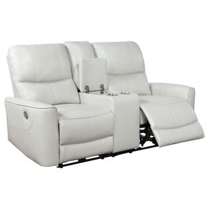 Conjunto de sofá reclinable eléctrico de 2 piezas Greenfield gris paloma
