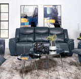 Sofá reclinable Sloane con brazos acolchados y tapizado en azul