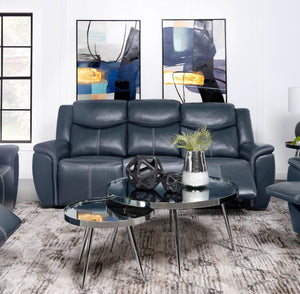 Sofá reclinable Sloane con brazos acolchados y tapizado en azul