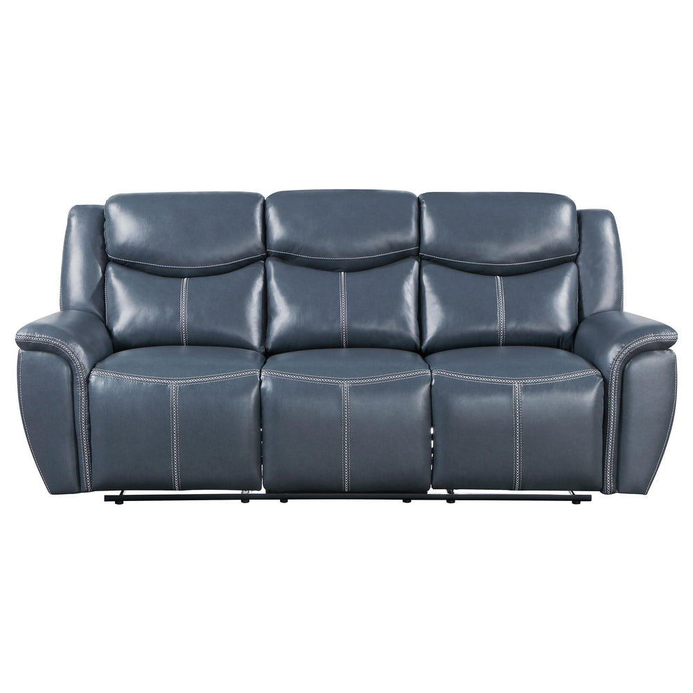 Sofá reclinable Sloane con brazos acolchados y tapizado en azul