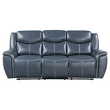 Sofá reclinable Sloane con brazos acolchados y tapizado en azul