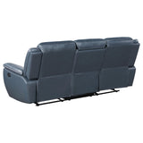 Sofá reclinable Sloane con brazos acolchados y tapizado en azul