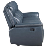 Sofá reclinable Sloane con brazos acolchados y tapizado en azul